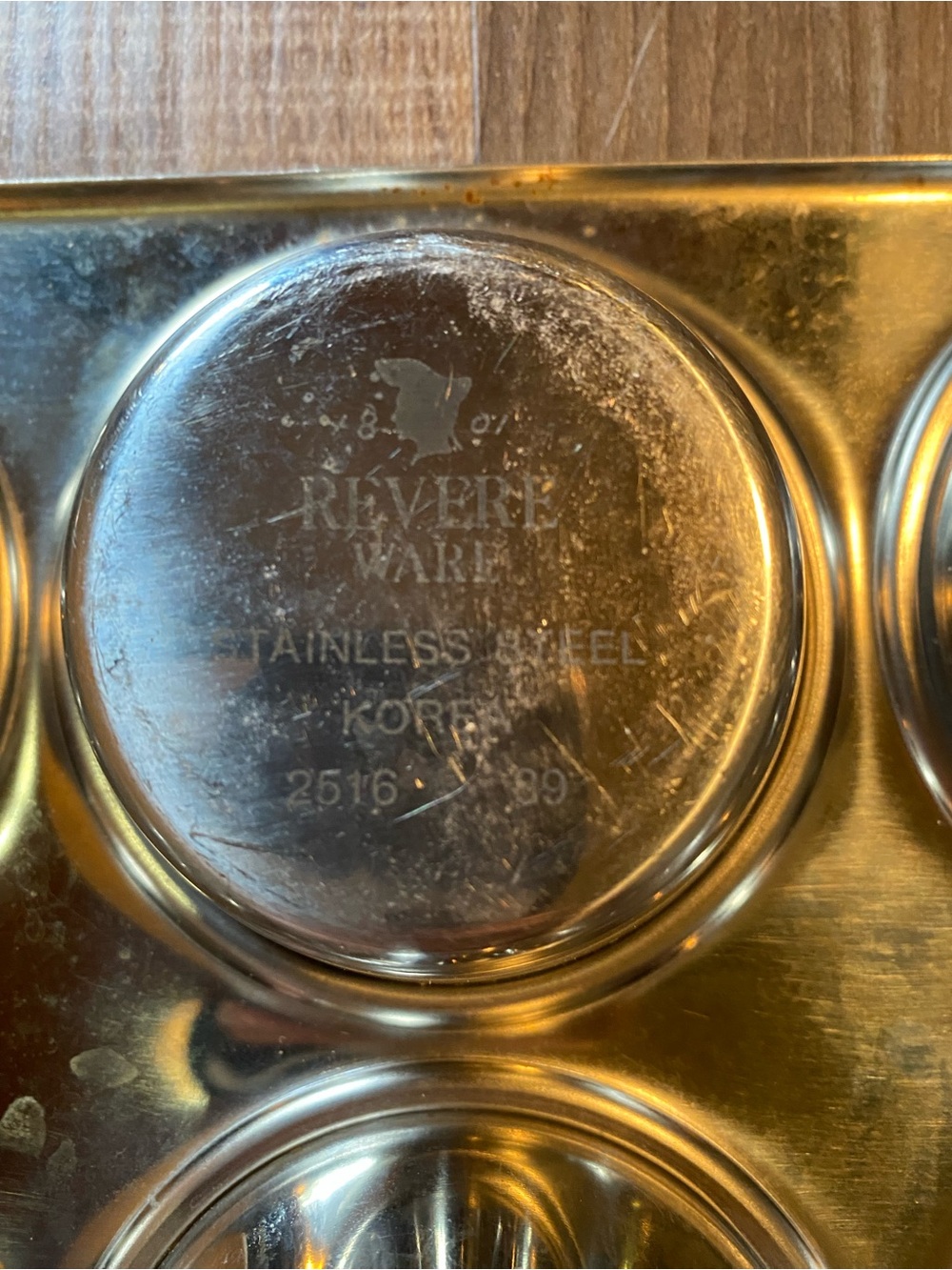 6-Cup Stainless Steel Muffin Pan Set in Silver - Non-Branded Vintage - Picture 2 of 6
